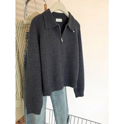 Lapel Small Sweater Outerwear Top Women