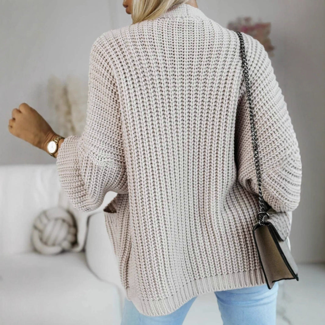 Casual Loose Pockets Women's Sweater