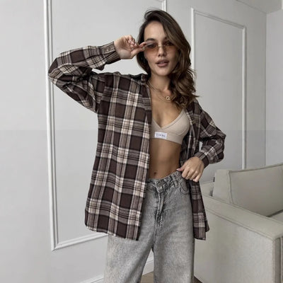 Shirt Women's Retro Style All-matching Striped Long Sleeve