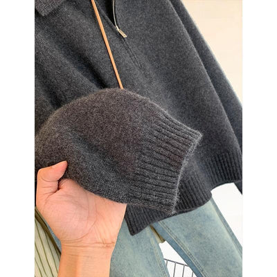 Lapel Small Sweater Outerwear Top Women