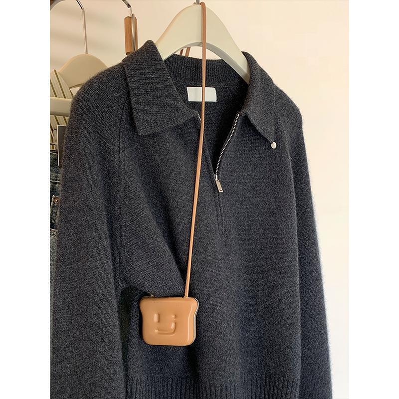 Lapel Small Sweater Outerwear Top Women